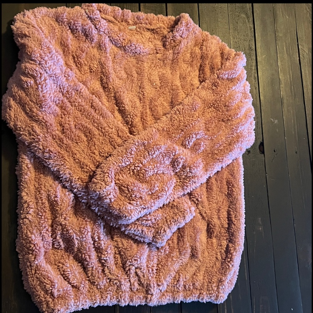 Cozy Pink Fuzzy Sweater